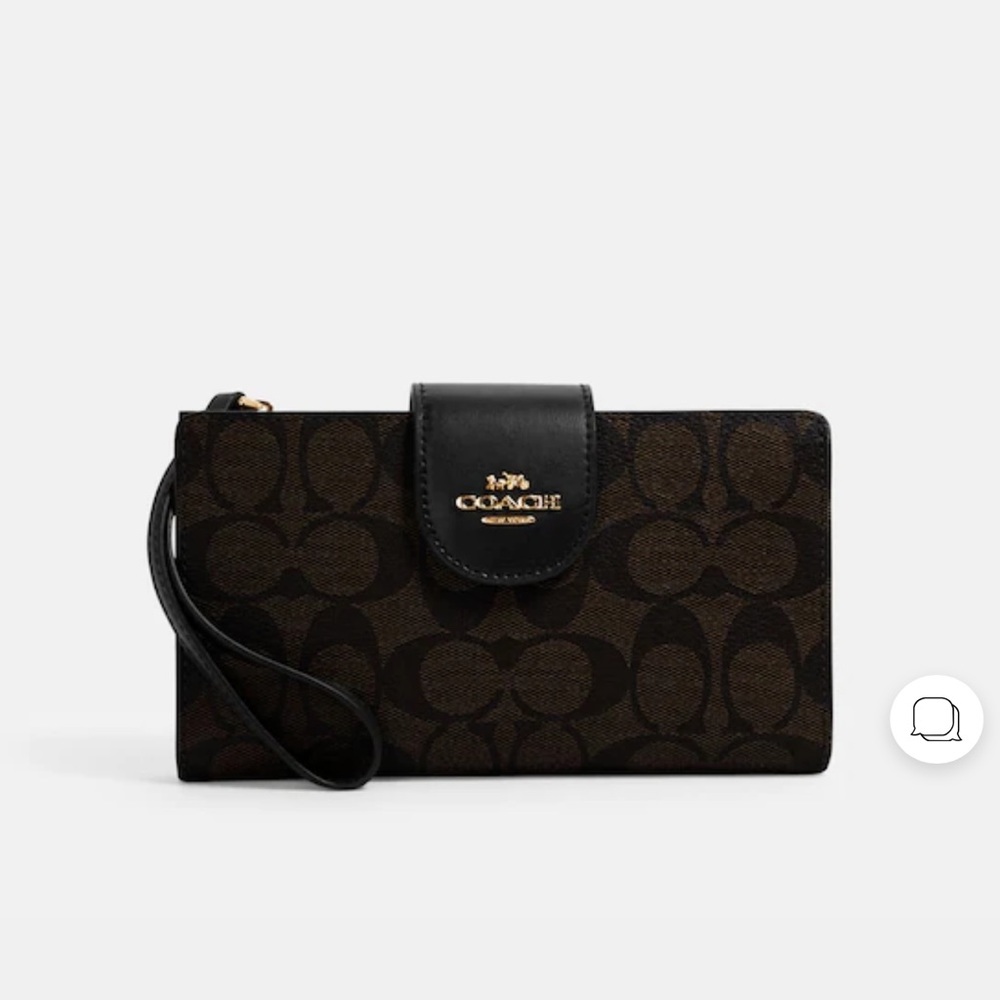 TECH WALLET IN COLORBLOCK SIGNATURE CANVAS